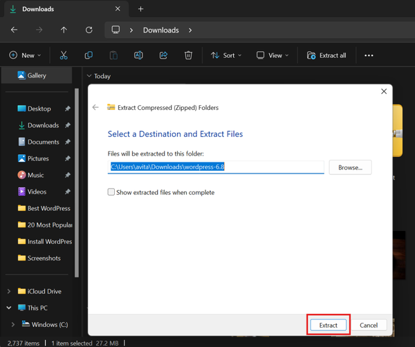 extract wordpress zip files extract wordpress zip files