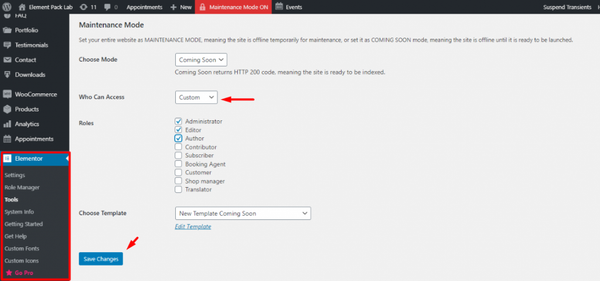 page settings page settings