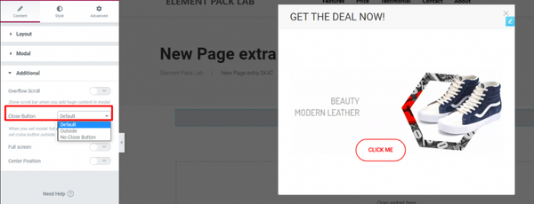 add button to pop up