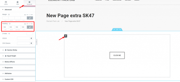 add padding to pop up in elementor