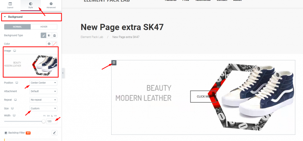 Style The Pop up Template Using Elementor