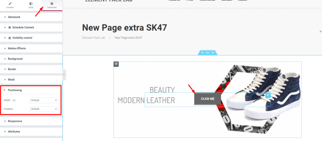 pop up background setting