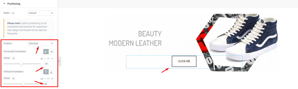 pop up position select