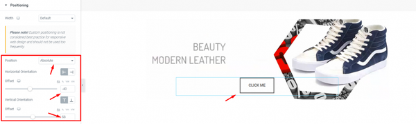 pop up position select
