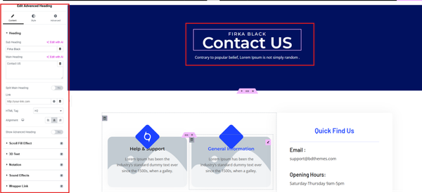 contact us page