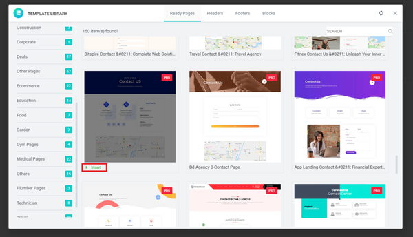contact page templates