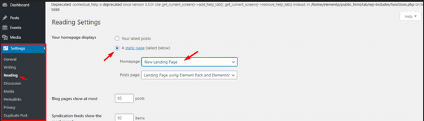 wordpress settings