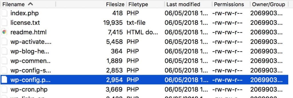 Open wp-config file