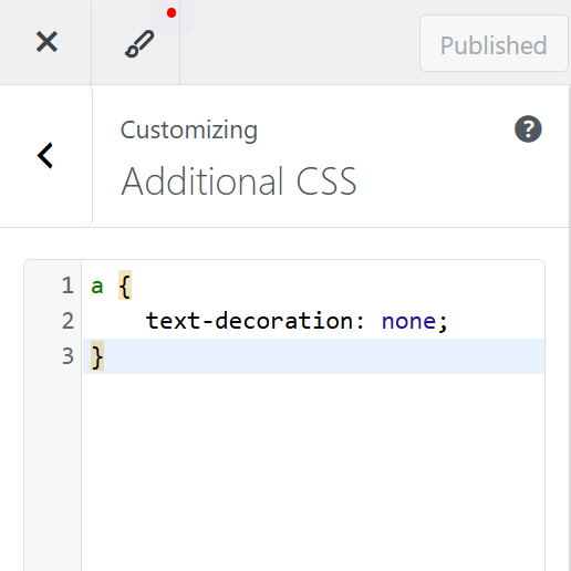 Paste the following underline stop text CSS code