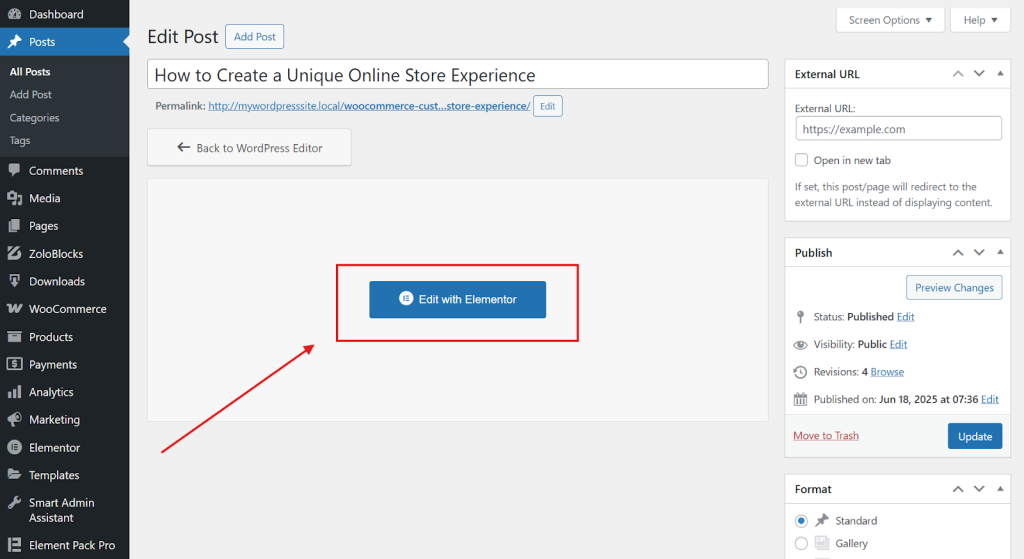 Dashboard: Method 2: Using Elementor’s Style Settings Dashboard: Method 2: Using Elementor’s Style Settings