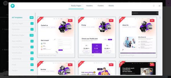 Preview 100+ Element Pack Templates