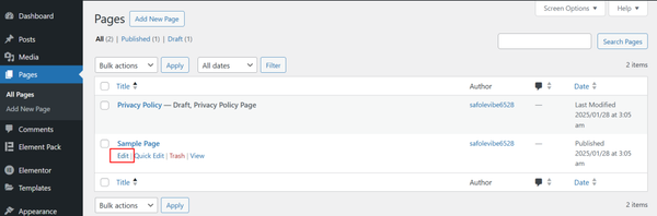 Edit Page To Design with Elementor and Element Pack