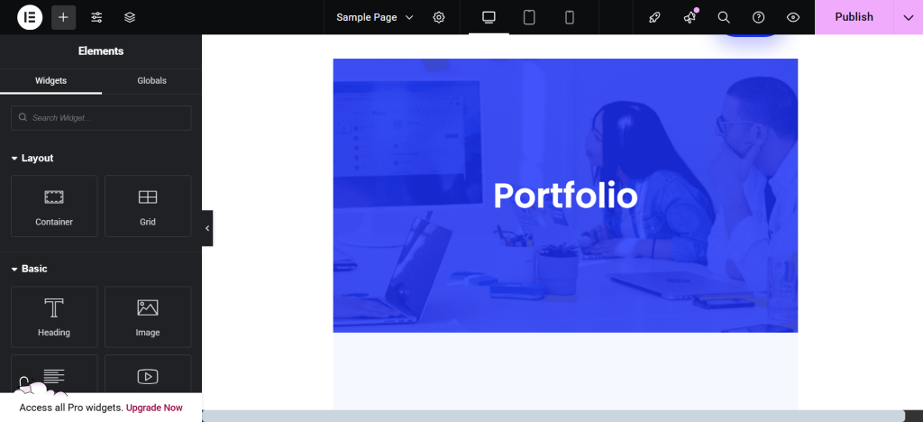 View the Element Pack Template in your WordPress Page