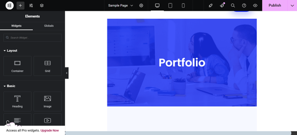 View the Element Pack Template in your WordPress Page