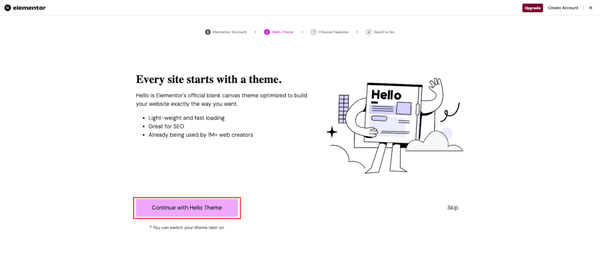 Using Hello Elementor Theme on WordPress Website