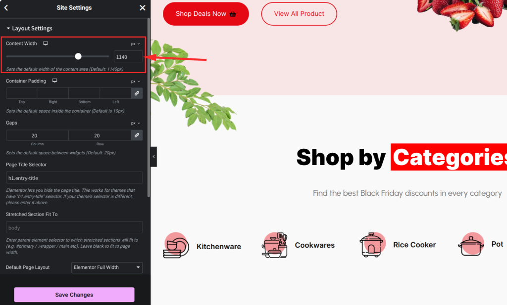 Consistent Layout Width