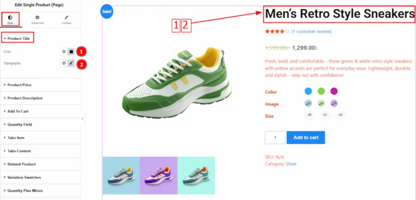 Customize the Product Title Section Customize the Product Title Section