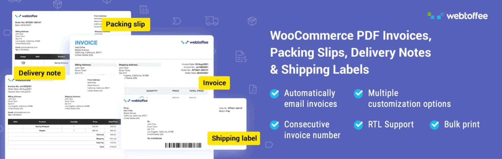 WooCommerce PDF invoices, packing slips, delivery notes and shipping labels plugin WooCommerce PDF invoices, packing slips, delivery notes and shipping labels plugin