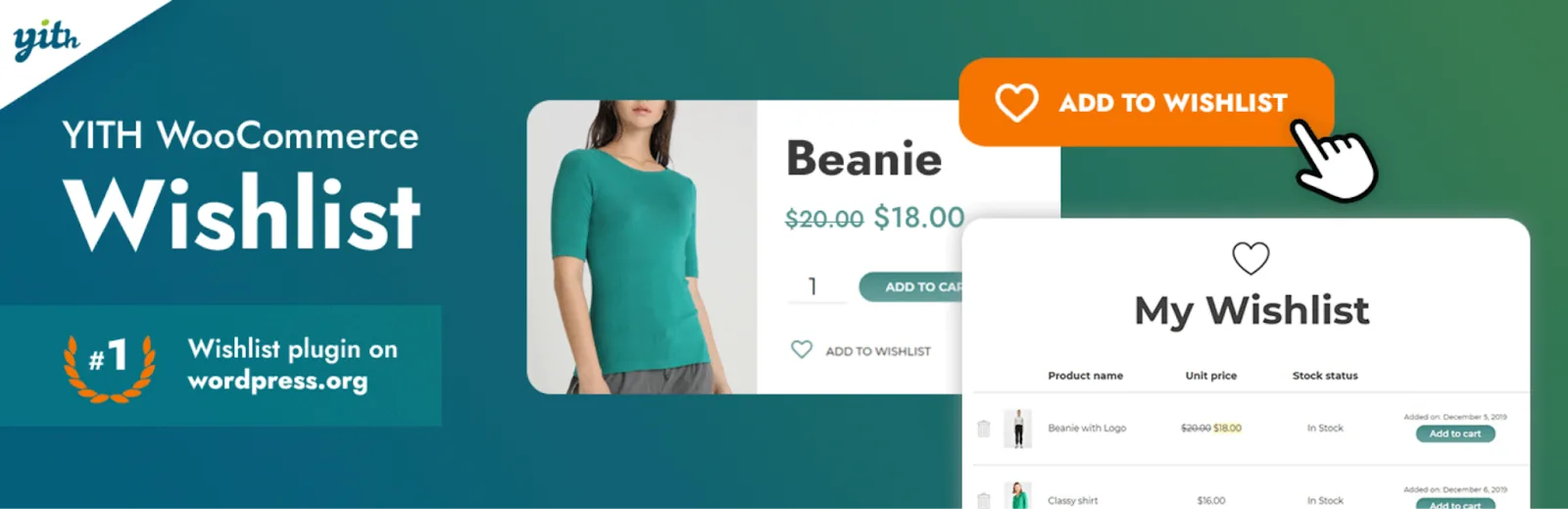 YITH WooCommerce Wishlist plugin showing an Add to Wishlist button on a product page YITH WooCommerce Wishlist plugin showing an Add to Wishlist button on a product page