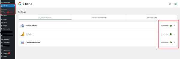 Complete the setup and verify your Analytics connection. Settings>>Connected Services Complete the setup and verify your Analytics connection. Settings>>Connected Services