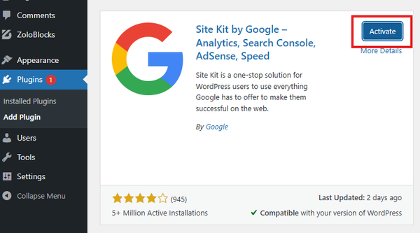 Click Install Now, and once installed, hit Activate. Click Install Now, and once installed, hit Activate.