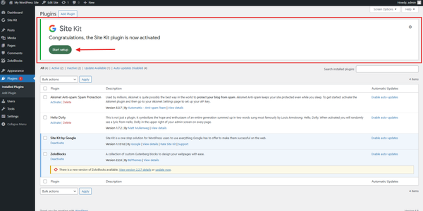 After activation, you’ll see a prompt to Start Setup—click it. After activation, you’ll see a prompt to Start Setup—click it.