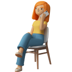 Female Character talking phone