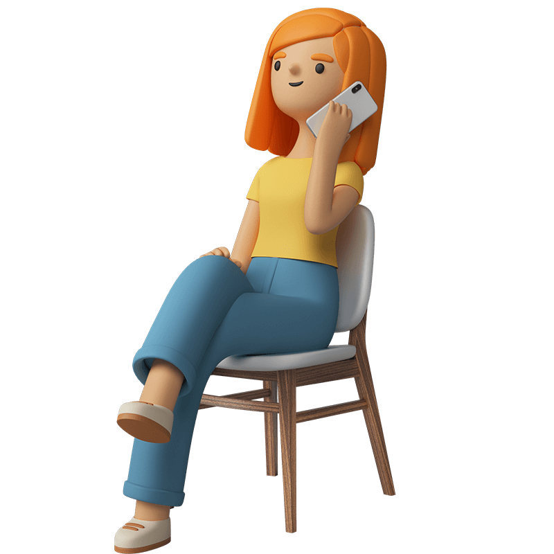 Female Character talking phone
