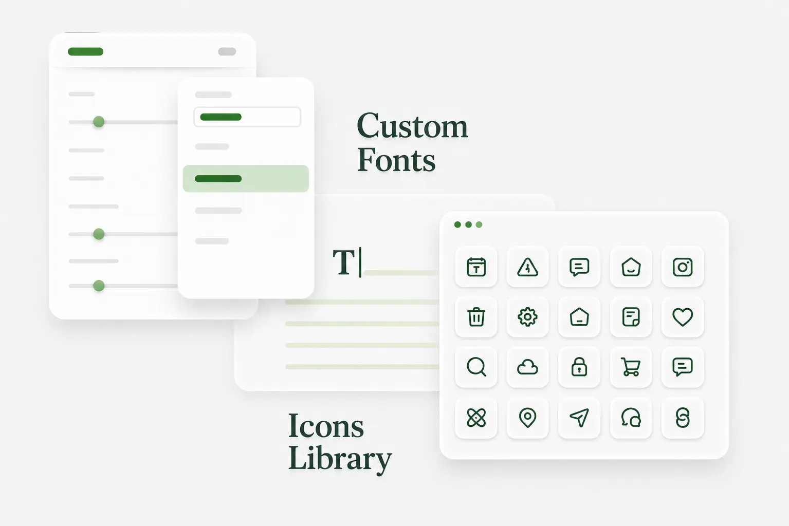 Custom Fonts & Icons Library