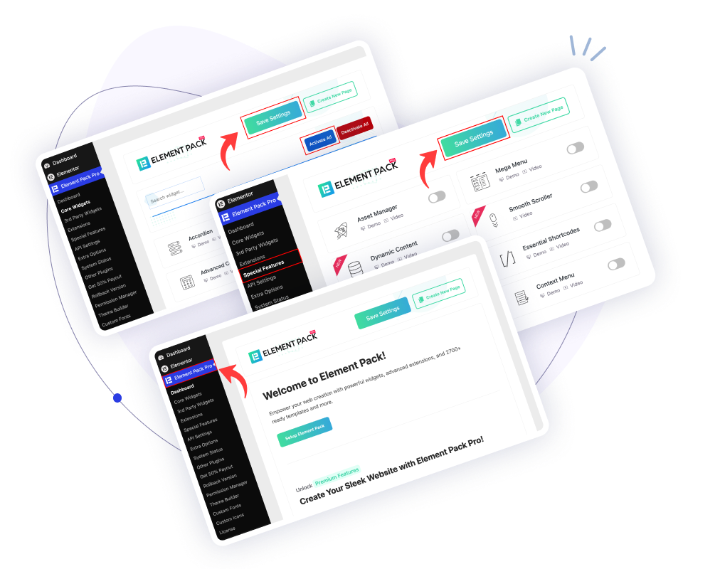 Enabling the Element Pack Template Library feature