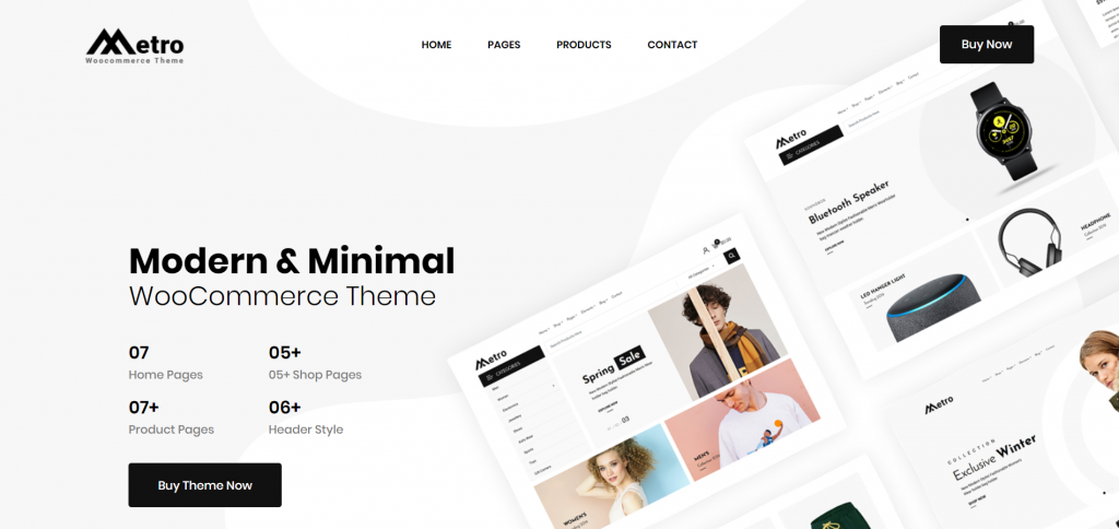 Metro is a top 10 WooCommerce Theme compatible with Elementor