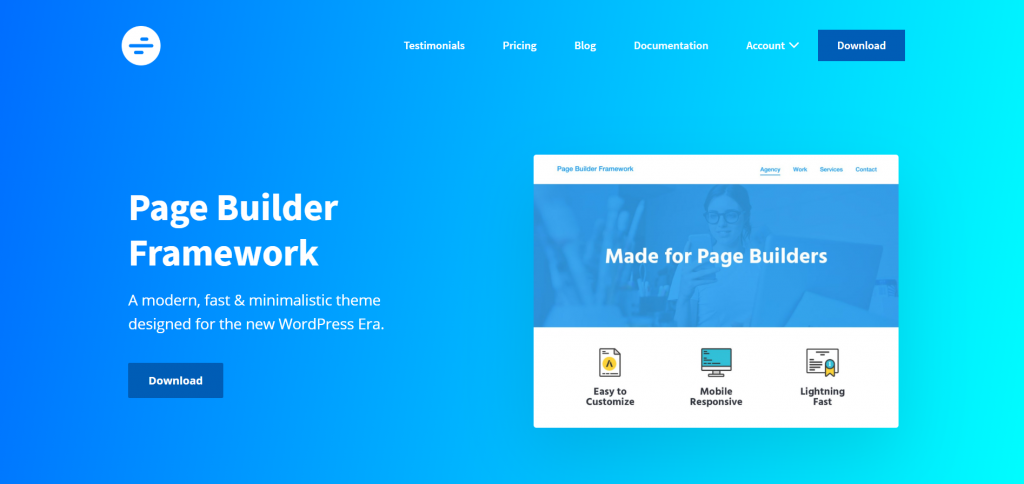 Page Builder Framework Theme is one of the best themes for Elementor.