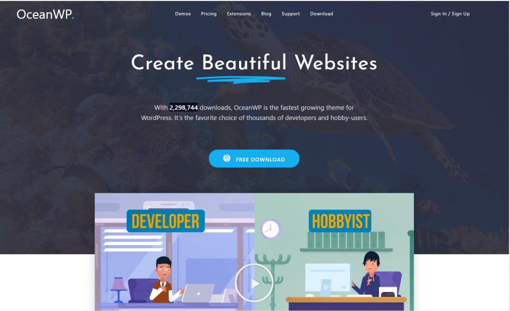 OceanWP Theme is one of the best themes for Elementor.