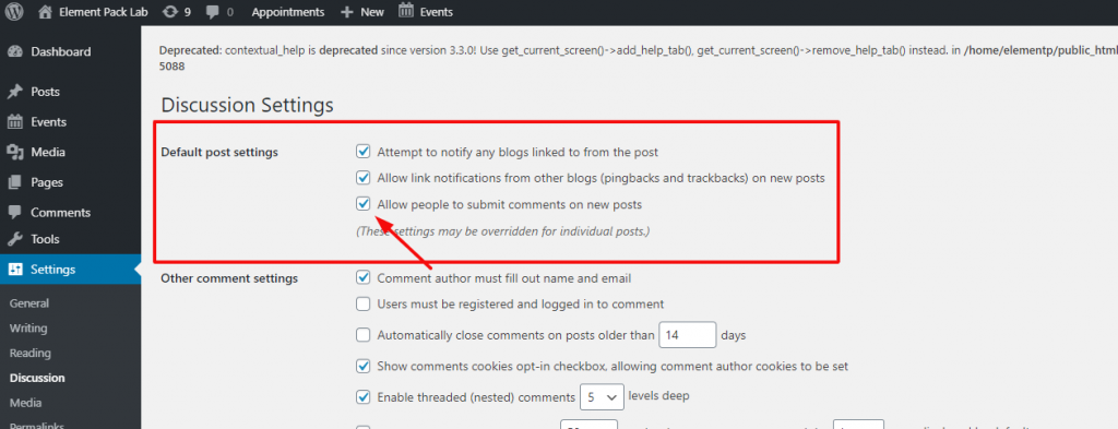 disable comments for new/future posts