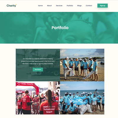 Charity Portfolio Page