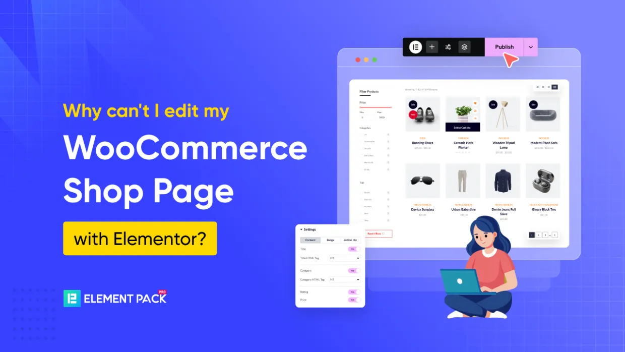 why can't i edit my woocommerce shop page with elementor