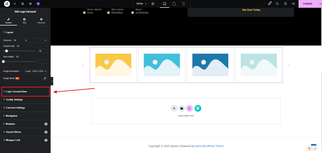 Add Logo Carousel Item Details