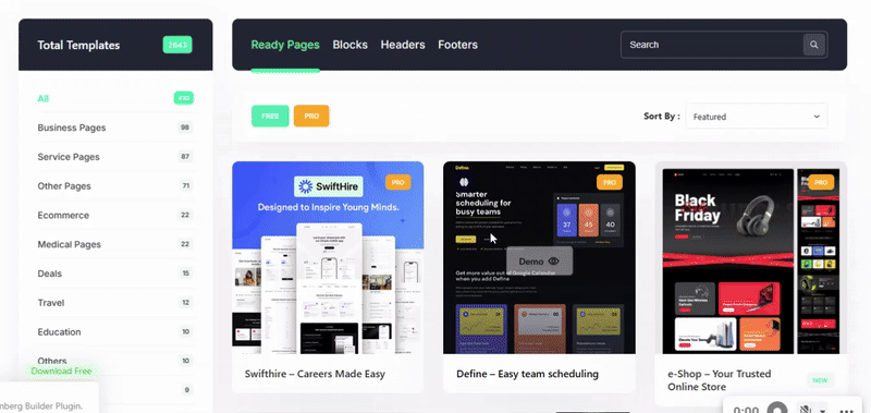 Build Website Faster with Pre-Designed Templates