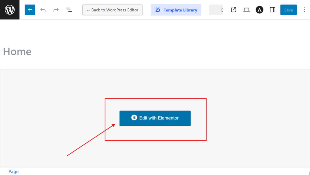 Open the Elementor page