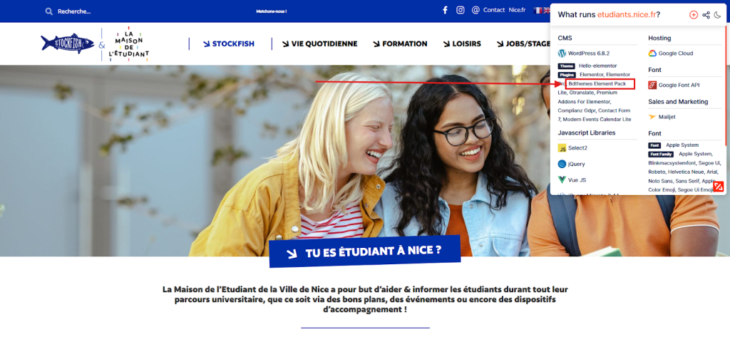 WhatRuns Chrome extension