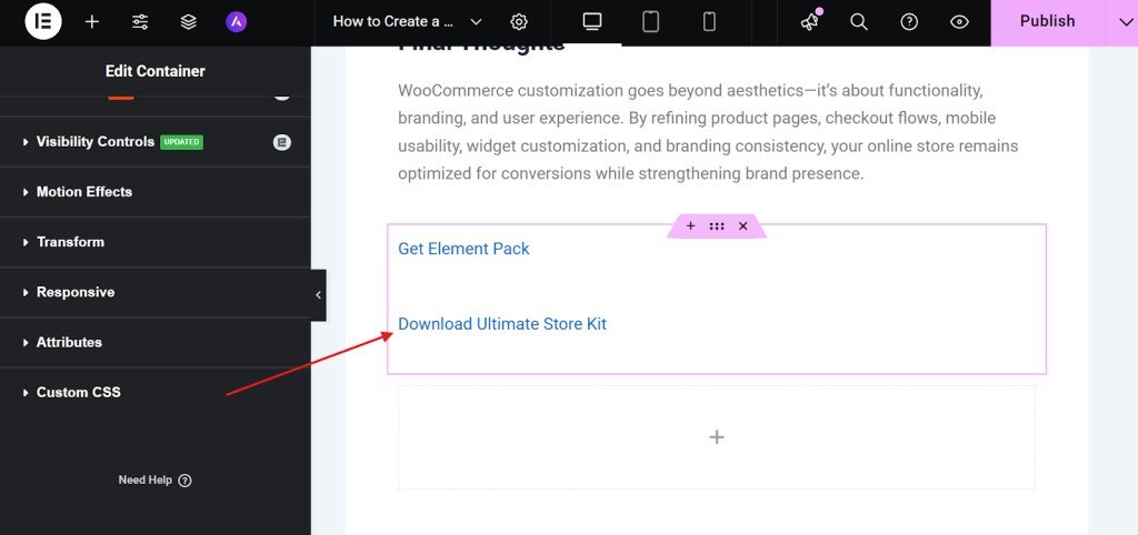 This removes the underline from all links within that widget or section