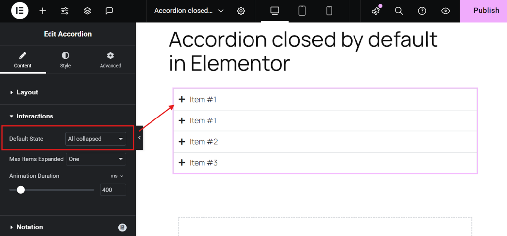Set the default state to All Collapsed