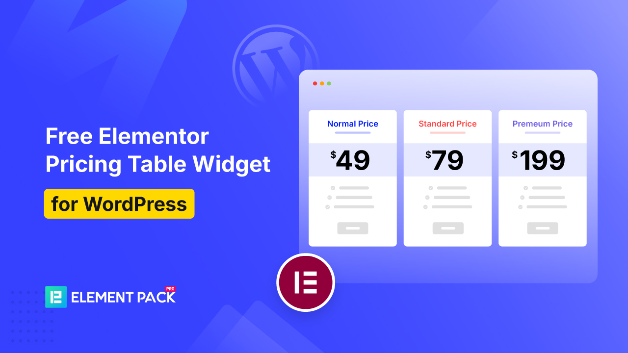 Free Elementor Pricing Table Widget for WordPress